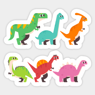 Flat Dinosaur Collection Sticker